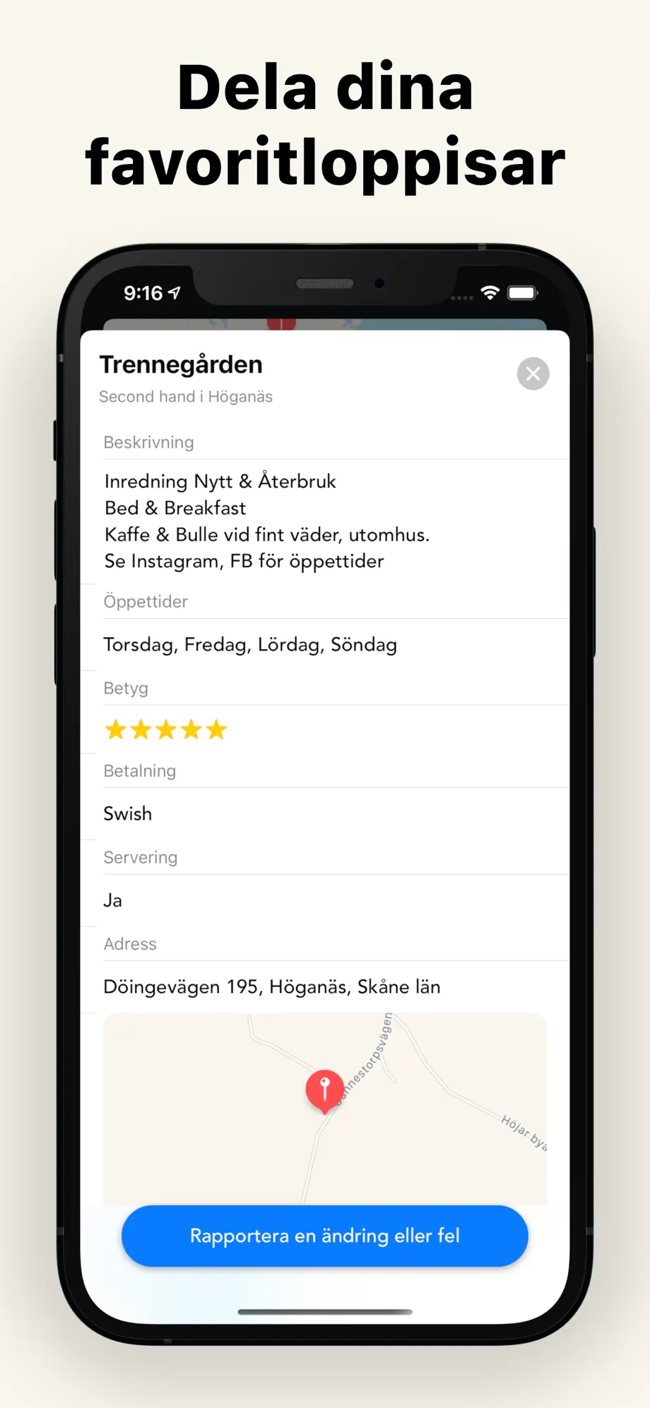 Detaljerad information om loppis