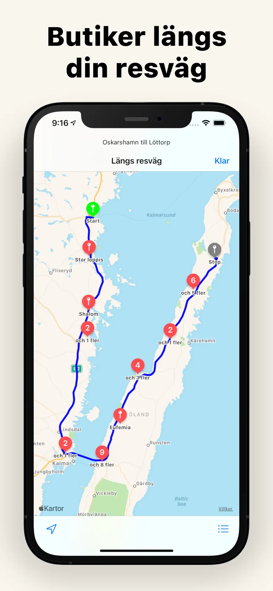 Hitta loppisar längs din resväg
